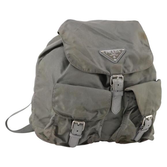 PRADA Backpack Nylon Green Silver - Picture 1 of 9